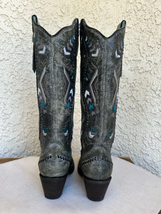 Corral Aztec Leather Cowboy Boots 8.5 - Picture 7 of 17